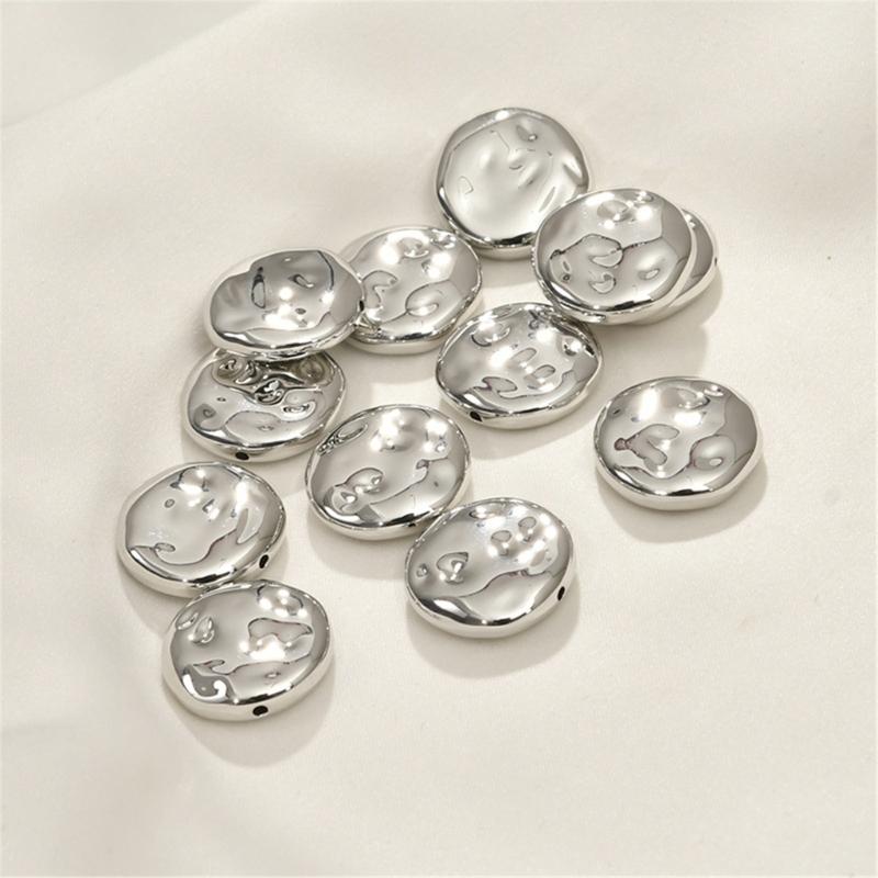 10pcs Irregular Spacer Beads for Jewelry Making DIYs Bracelet Necklace Gold Silver Color Flat Beads Separators Accessory