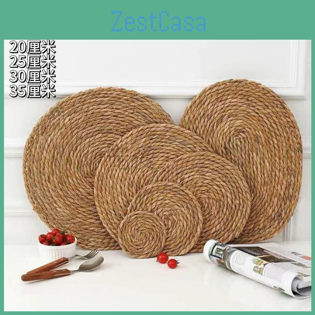 Handmade Woven Placemats Heatresistant Cattail Nonslip Casserole And Tea Mats