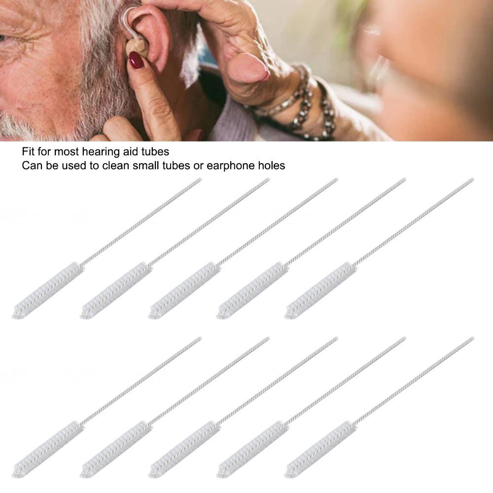 10Pcs Nylon Hair Hearing Aid Vent Brush Hearing Aid Cleaning Tool For Hearing Aid Maintenance