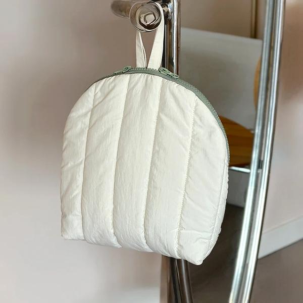 Portable Large Capacity Makeup Bag for Women Beige