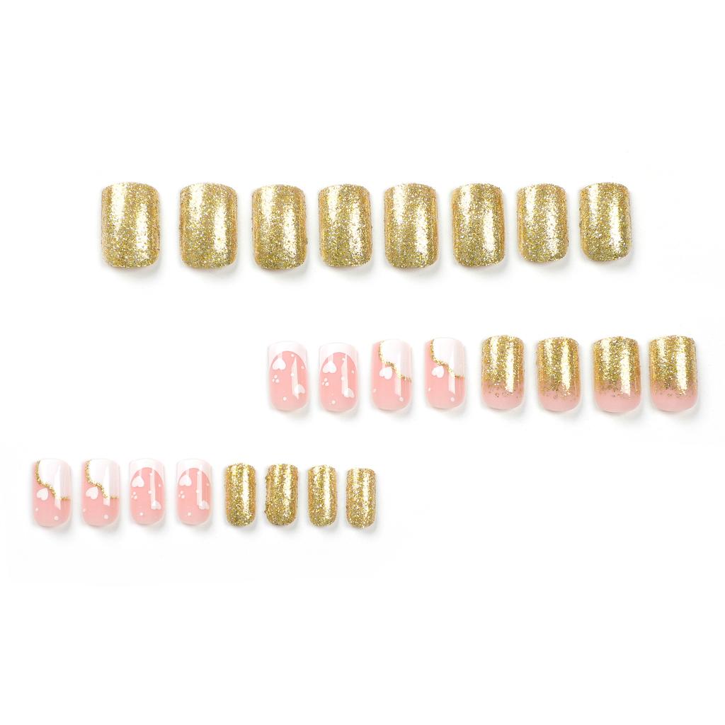 New Manicure Removable Wear Nail Contrasting Color Fake Nail Nail Piece Finished Nail Sticker Press On Nai