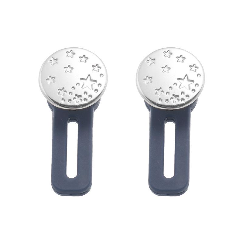 

2Pcs Waistband Extender Button Adjustable Belt Expansion Buckle for Pants Skirt Trousers Metal Alloy Rubber Material Accessory 2pcs