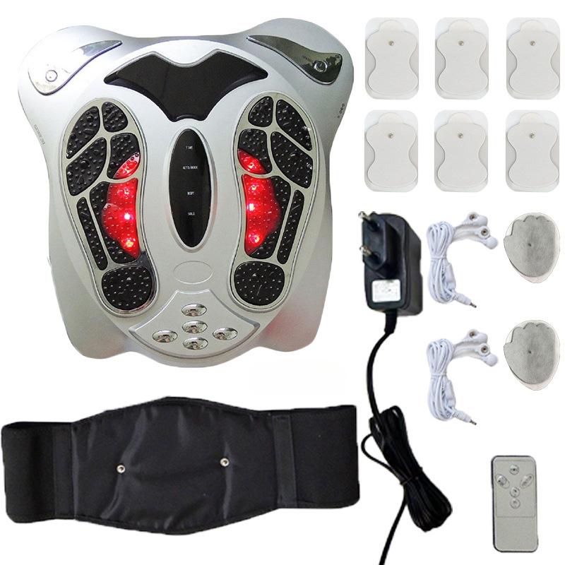 

Инструмент для терапии ног, массажер для ног, многофункциональный массажер, точечный массажер для ног, импульсный массажер для ног EU Plug серебряный