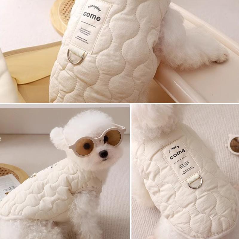 Cat Autumn Winter Vest Warm Thickened Small Medium Dog Clothes Outdoors Traction Buckle Vest Pet Clothes Pet Coat Pet Supplies