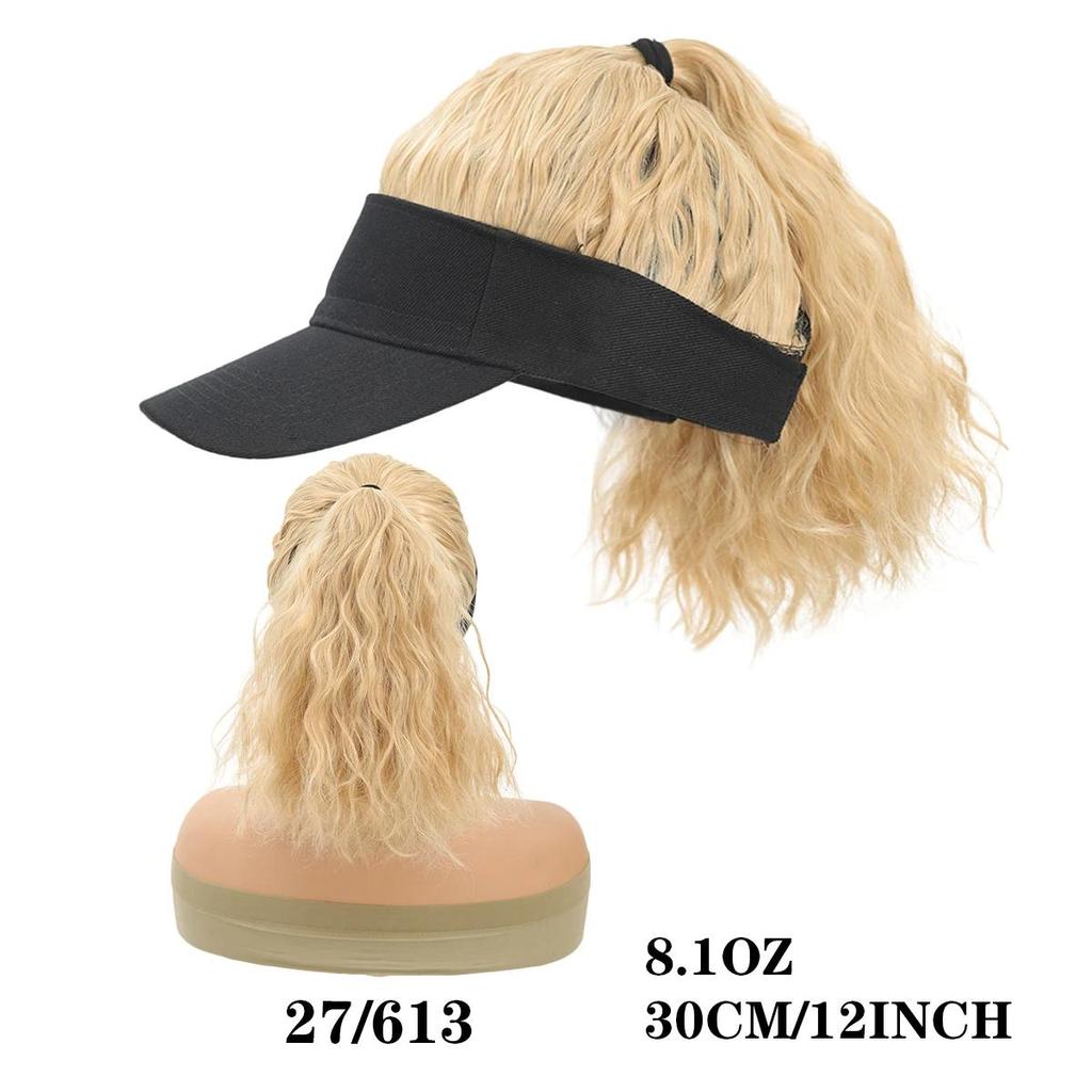 Verstellbare Baseballmütze für Damen, Perücke mit lockigem Pferdeschwanz, sportlich-stylische Synthetikkappe für alle Haarverlängerungen