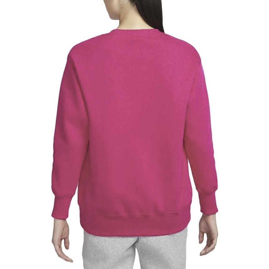 Nike Phoenix Fleece Solid Color Crew Neck Fleece Lined Loose Fit Sweatshirt Women's Raspberry Red DQ5734-615