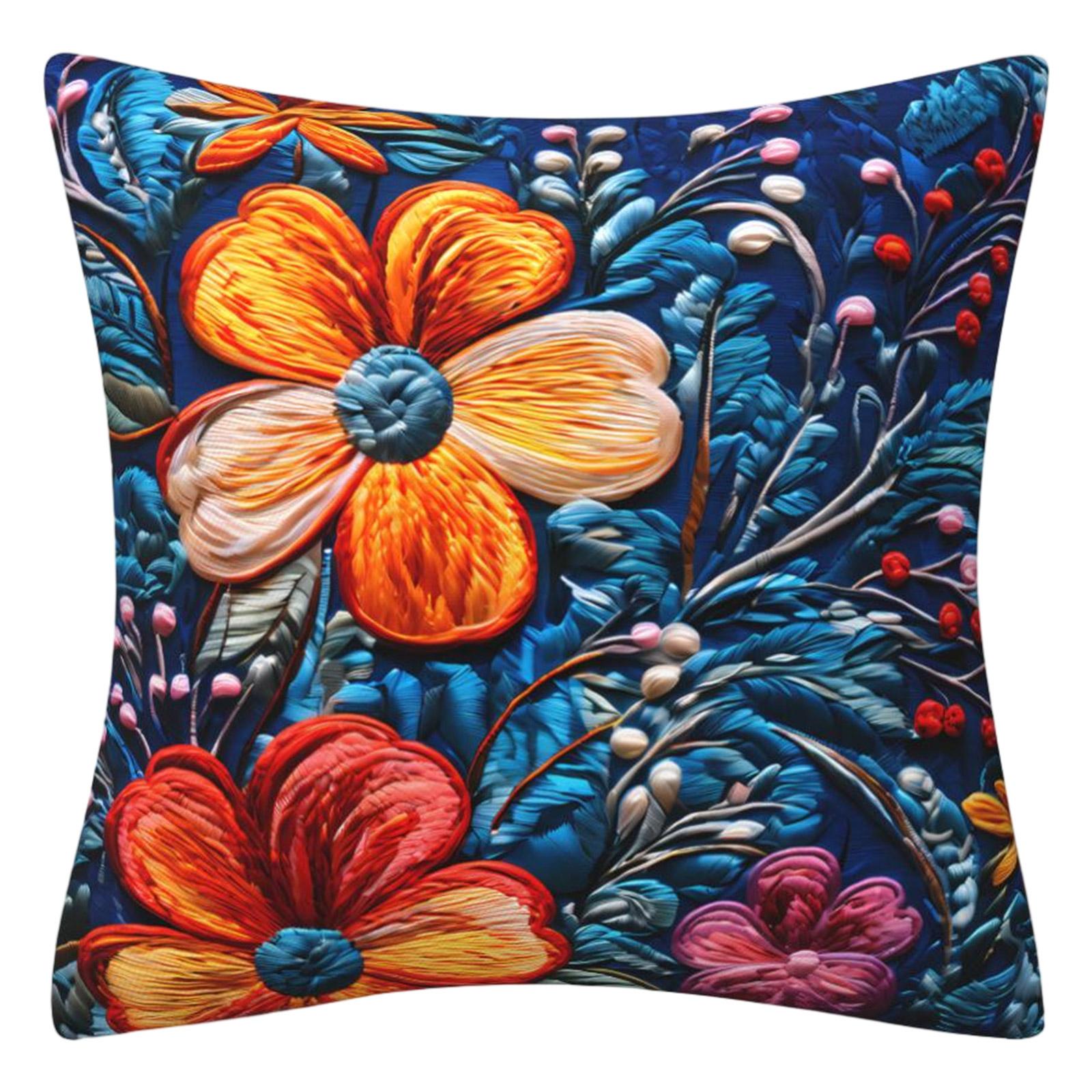 Imitation Embroidery 3D Flower Pillowcase For Spring And Summer Fashionable And Sofa Cushion Cover One Size 609₽