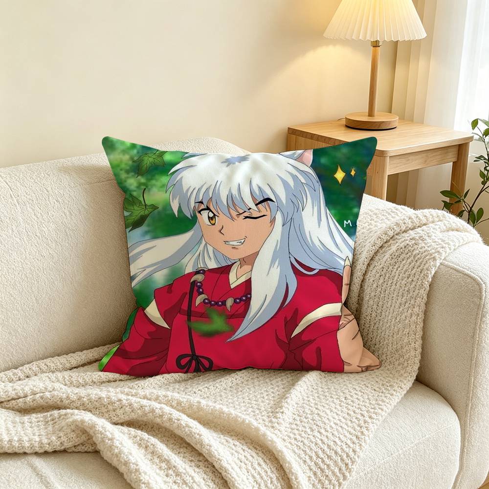 Anime I-Inuyasha Pillow Case Square Double-Sided Sofa Cushion Cover Bedroom Bedside Pillow