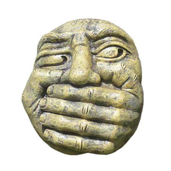Funny Tree Face Outdoor No Hear No See No Speak Face Statue Garden Tree Hugger Yard Art Decorations for Home Wall Fences Door