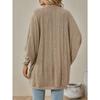Women New Arrival Solid Medium Length Knit Cardigan, Autumn Winter Casual Open Front Knitted Sweater