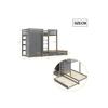 Solid Wood Bunk Bed - MUVOE - 90x200 - Trundle Bed - Built-in Wardrobe - Storage Drawers