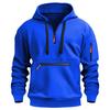 Men's Casual Zip-Up Hoodie with Kangaroo Pocket - Thick, Warm Polyester Blend for Fall and Winter, Oversized Hoodie