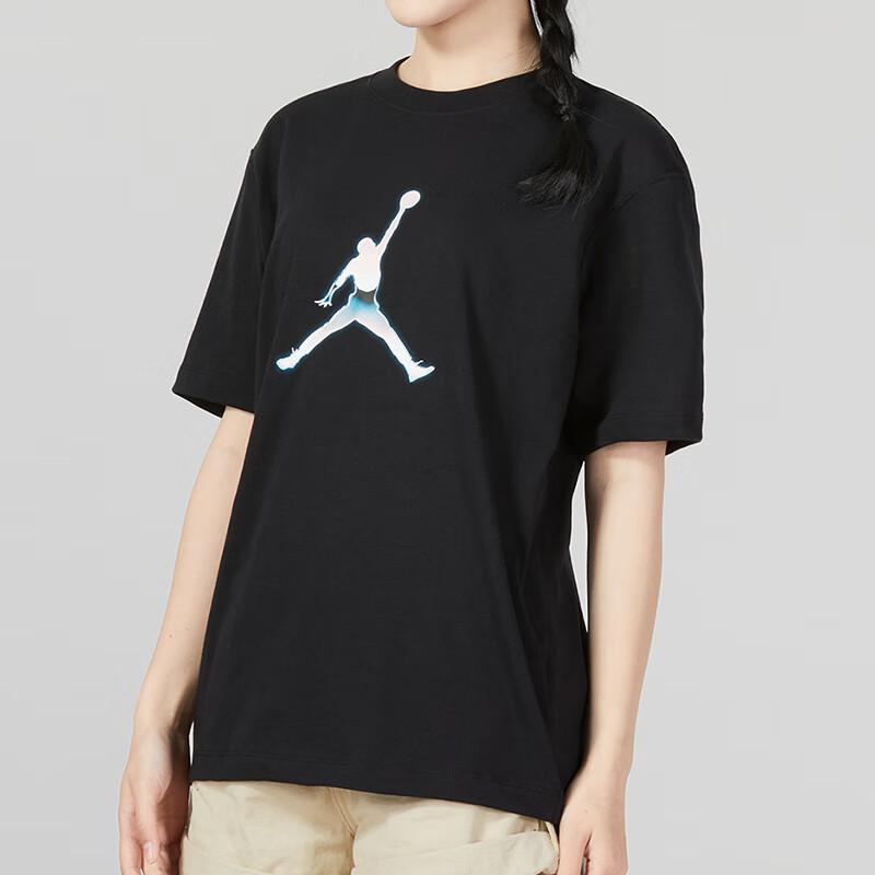 Nike Logo Printed Breathable Round Neck Pullover Short Sleeve T-Shirt Women Tops Black FJ2511-010