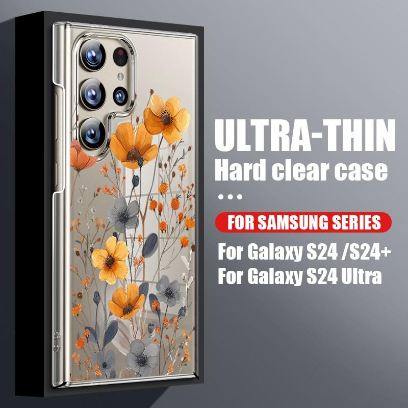 

Для Samsung S24 S23 S22 S21 S20 Fe A54 A34 A35 A52 A53 противоударный прозрачный глянцевый жесткий тонкий чехол для ПК Samsung S24