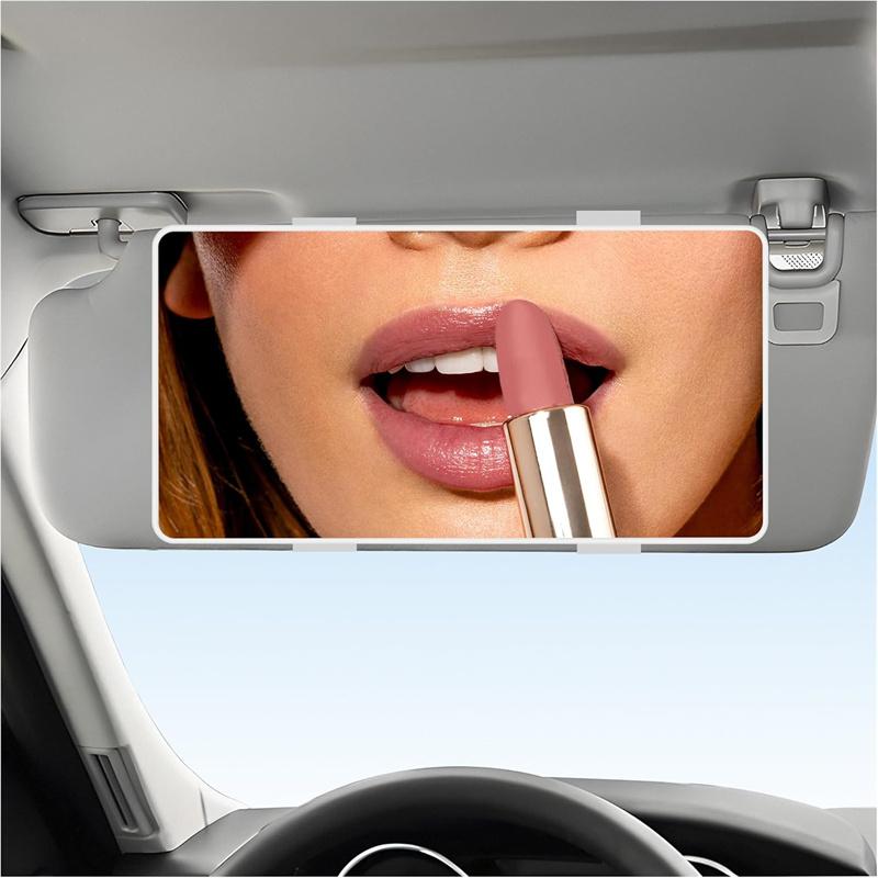 

Car Mirror For Sun Visor Large Screen Portable Makeup Mirror Hd Vanity Mirror For Truck Suv Interior Rear View Mirror белый
