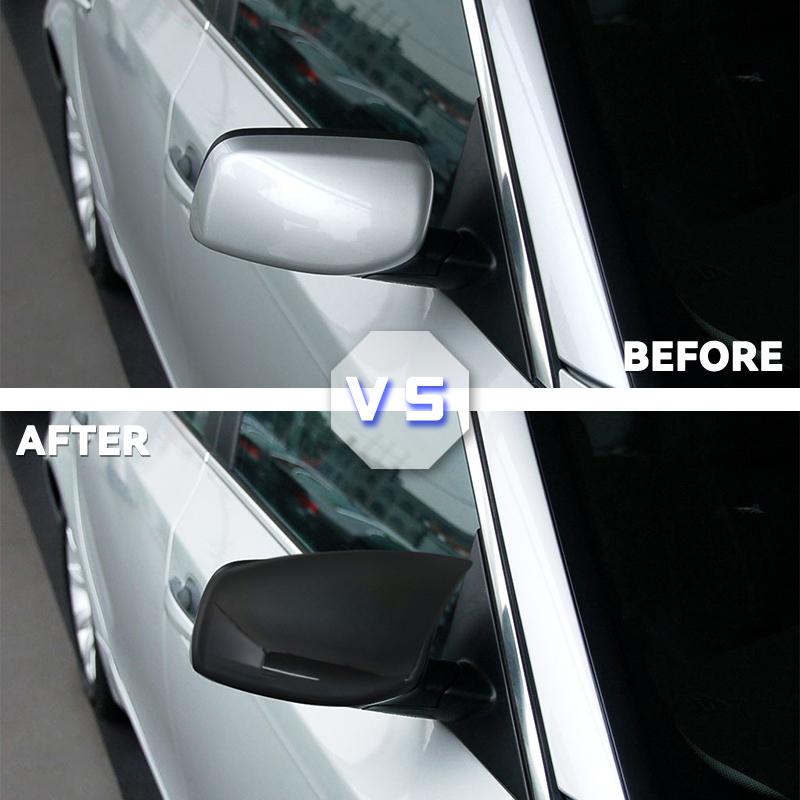 Mirror Lamp Housing Glossy Black Carbon Pattern For BMW 5 Series E60 E61 E63 E64 2004-2007