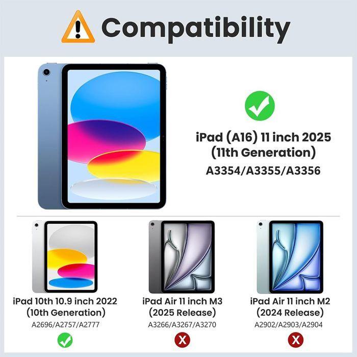 Coque + Verre Trempé - BOOLING - iPad A16 (11") / iPad 10 2022 - Support Rotatif - Doré - Protection