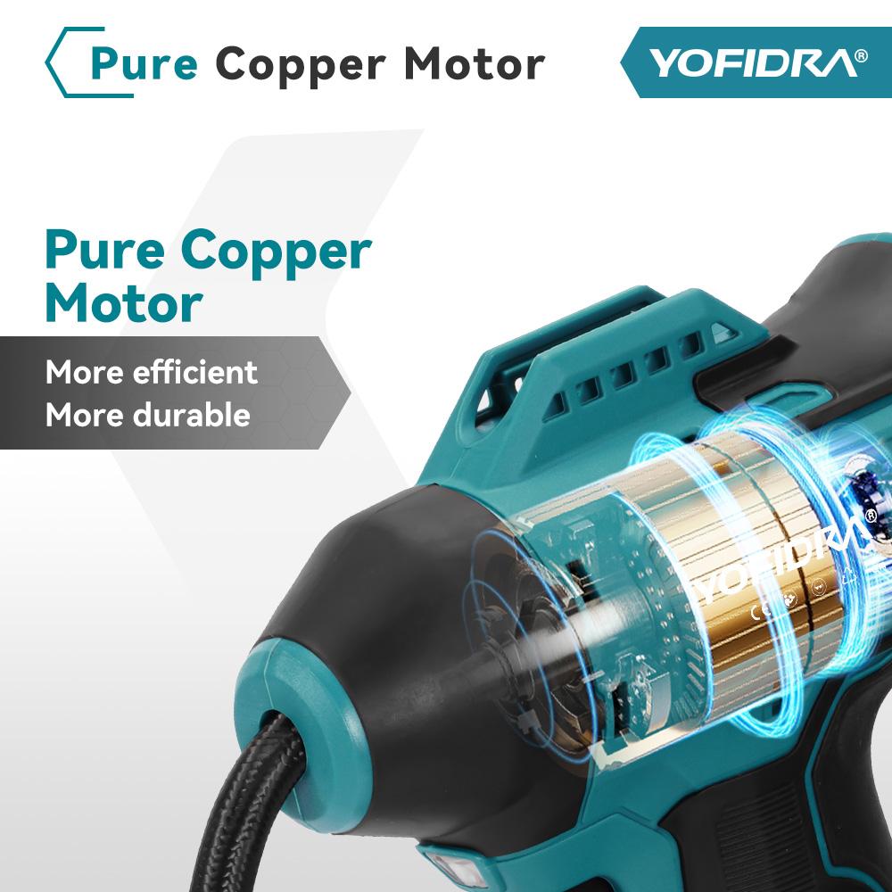 Yofidra 1100kpa Electric Air Pump Cordless Inflatable Pump With Digital Display Portable Car  Pneumatic Tool For Makita 18V Battery