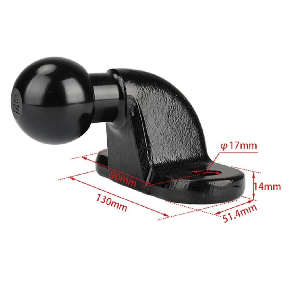 Trailer Hitch Ball Connector Heavy-Duty Angled with Base Plate
