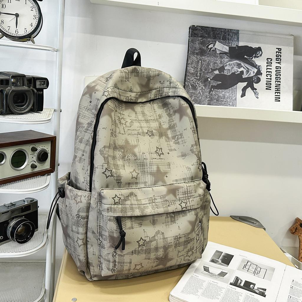Schoolbag: Forest-style INS new high-look, fresh and sweet printed backpack, lightweight large-capacity backpack for middle and high school students