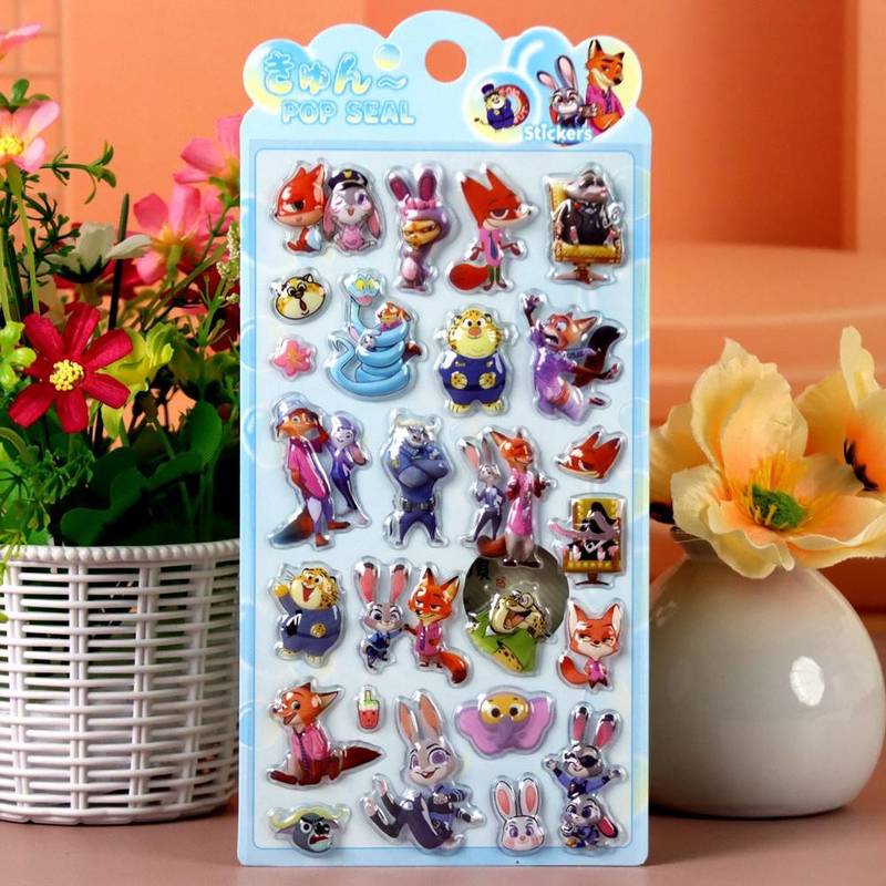 Cute Cartoon Fun 3D Stickers Crazy Zootopia 3D Hollow Embossed Sticker Decorate Water Bottles Notebooks Making Cards Decor Gifts