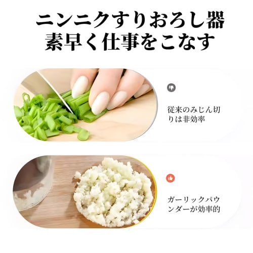 Yowodana Garlic Grater, Multifunctional Kitchen Tool with Ginger Grater, Non-Slip, Easy To Use, Portable, with Safety Holder, for Home Use (Green, 20.