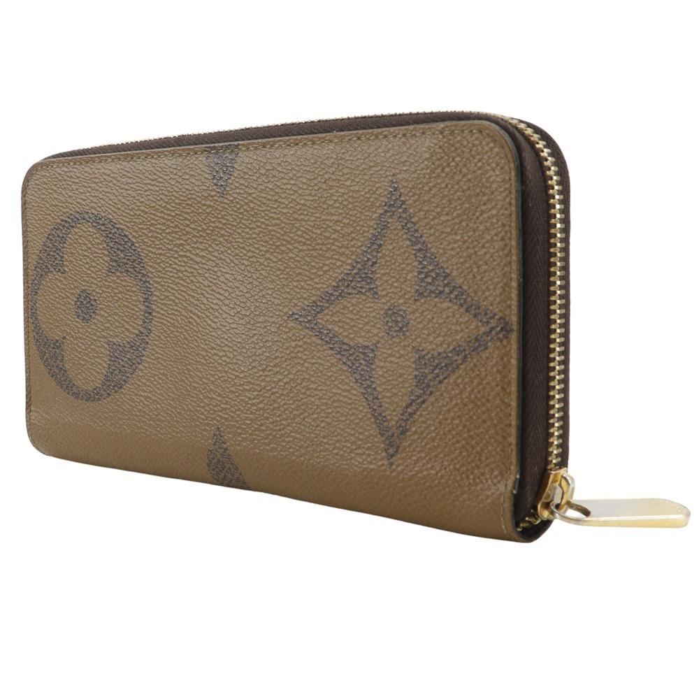 LOUIS VUITTON Zippy wallet Purse M69353 Monogram Giant Reverse Brown Monogram canvas unisex Used