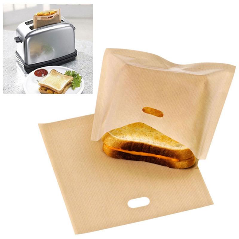 4Pcs Non Stick Reusable Heat-Resistant Toaster Bread Bags Cheese Sandwich Fries Heating Bags Cooking Tools Kitchen Accessories