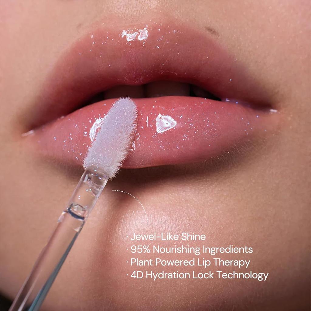 Flower Knows Shell's Jewel Nourishing Lip Glaze,0.16 Fl.Oz(P01 Champagne Pearl)