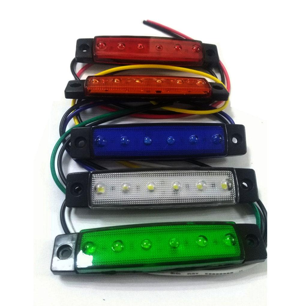 4pcs Truck Trailer Side Marker Indicators Light Car Signal Brake Rear Warning Tail Light LED 12V 24V Warning Lamp White Yellow