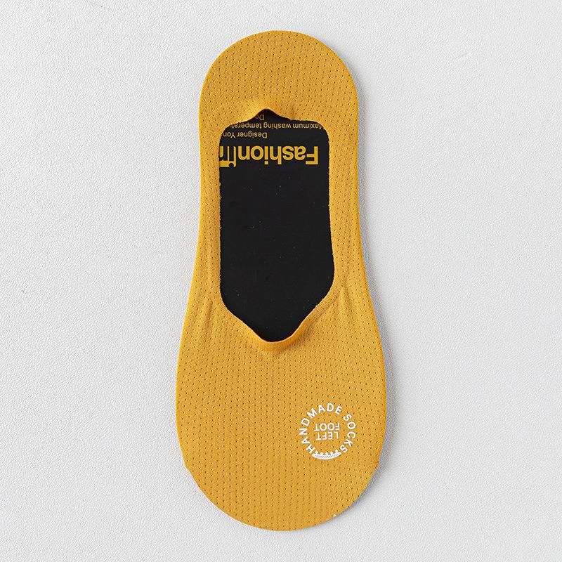 Men's Invisible Low Cut Cotton Socks Casual Breathable Silicone Non-slip Comfortable Bottom Mesh Socks