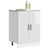 VidaXL Meuble de base de lavabo Lucca blanc brillant bois ingénierie, meuble bas de cuisine, meuble bas à tiroir de cuisine, 853679