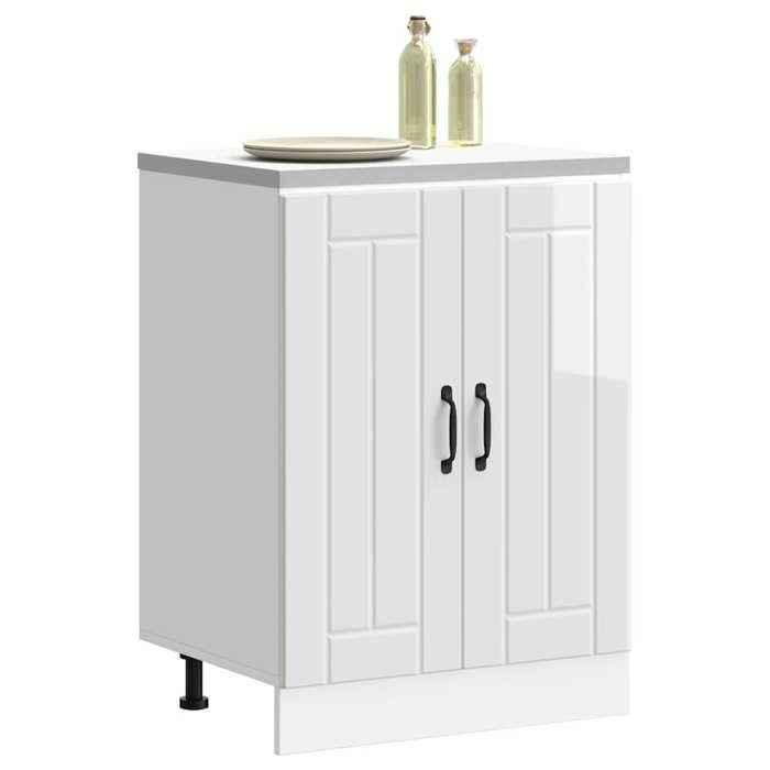 VidaXL Meuble de base de lavabo Lucca blanc brillant bois ingénierie, meuble bas de cuisine, meuble bas à tiroir de cuisine, 853679