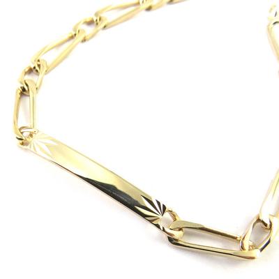 [M3732] - Gold Plated Curb Chain 'Identity' 19.5 Cm 4 Mm