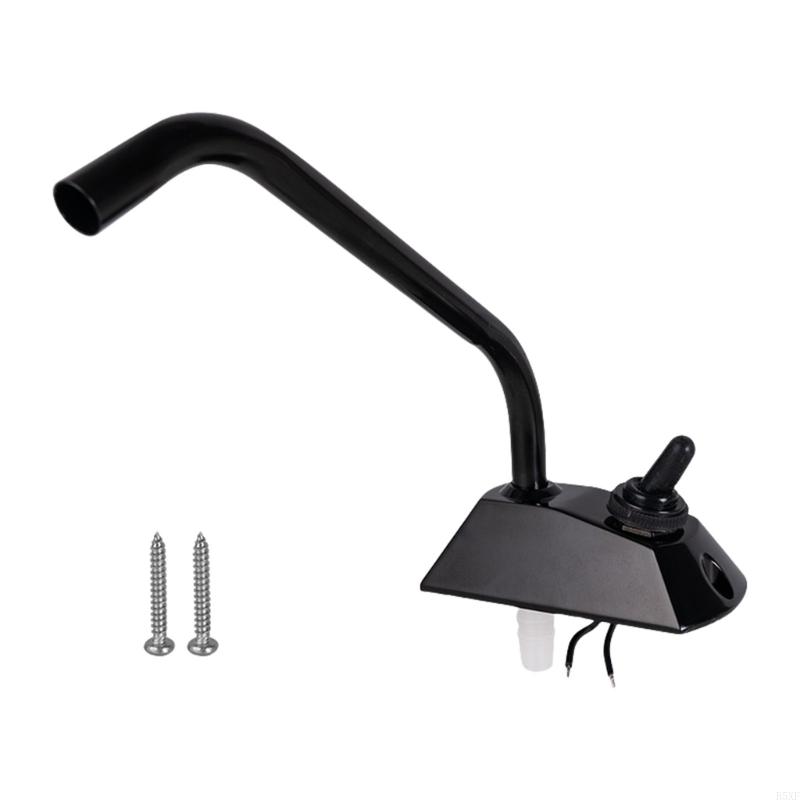 

Новый смеситель для кемперов 12 В 2025 года, вращающийся на 360 градусов кран для лодок, караванов, автодомов, морской кухонный смеситель для раковины чёрный