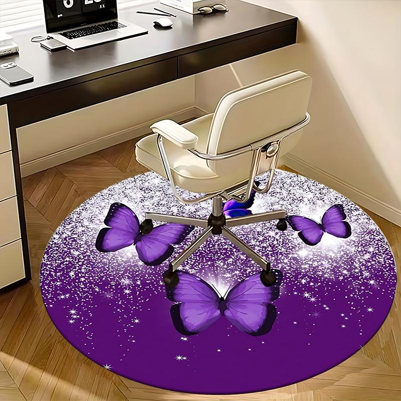 Purple Butterfly Office Carpet Chair Mats, Home Decor, Sofa Rug, Office Carpet Gift for Bedroom, Living Room, Various Rooms1118023a