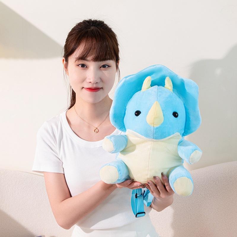 Cartoon Triceratops Bag Plush Toy Doll Dinosaur Doll Girl Bag Satchel Children'S Soothing Doll