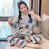 2026 New Summer Girls' Ultra-Thin Modal Pajamas Set: Short Sleeve Airy Comfort Suit for Medium and Large Kids