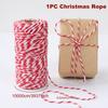Christmas Cotton Cords Rop Twines Merry Christmas Decor For Home 2025 Navidad New Year Gifts Decor Packing Craft Wrapping Gift