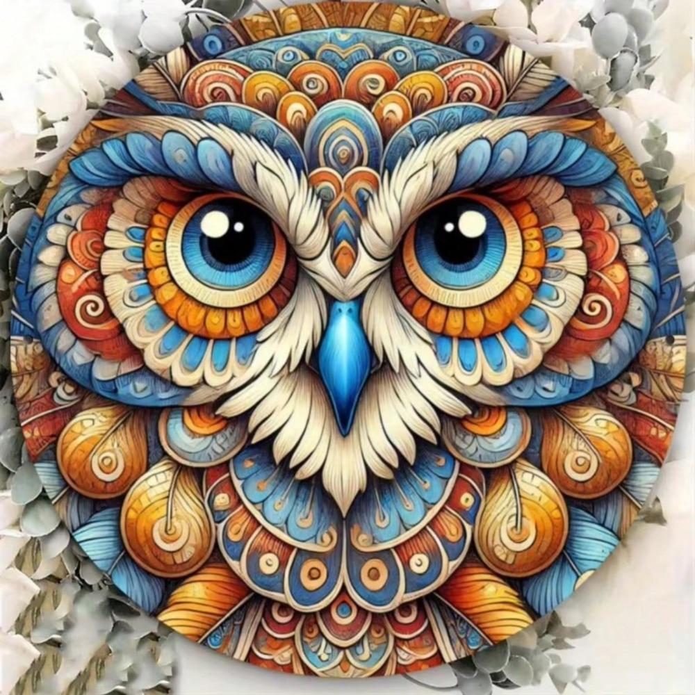 Owl Art Metal Tin Sign Waterproof Rustproof Wall Decor for Home Office Gift