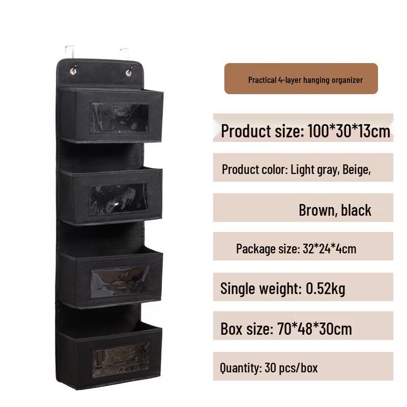 Нетканевый подвесной органайзер для хранения за дверью с сетчатыми карманами для использования в общежитии и дома 1500₽