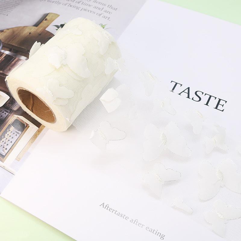 10-Yard 3D Embroidered Butterfly Tulle Ribbon for DIY Bows, Kids' Skirts, Shoe and Floral Decorations