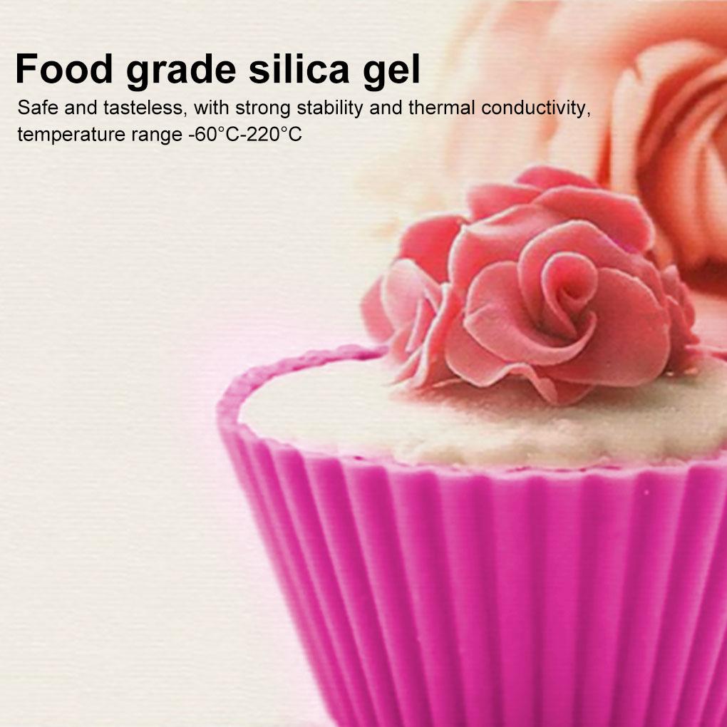 10X Reusable Silicone Round Cake Cup Muffin Chocolate Cupcake Mold Baking Mould