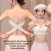Female Spring and Summer Without Shoulder Strap Pure Want To Non Slip Small Chest Gather Shoulder Off with Chest Beauty Back Underwear