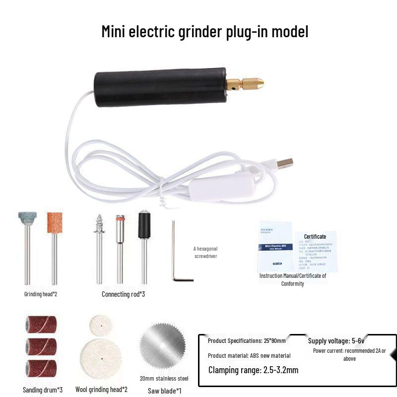 Mini Handheld Electric Grinder: Wood Carving, Jade Polishing, and Engraving Tool