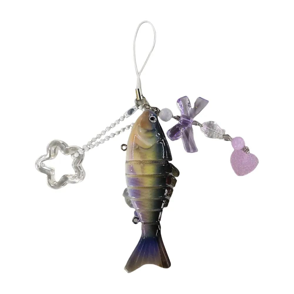 Mini Fish Keychain Acrylic Lovely Jewelry Fishing Lure Keychain Fishing Mini Keychain Pendant Gifts for Men Fishing Accessories