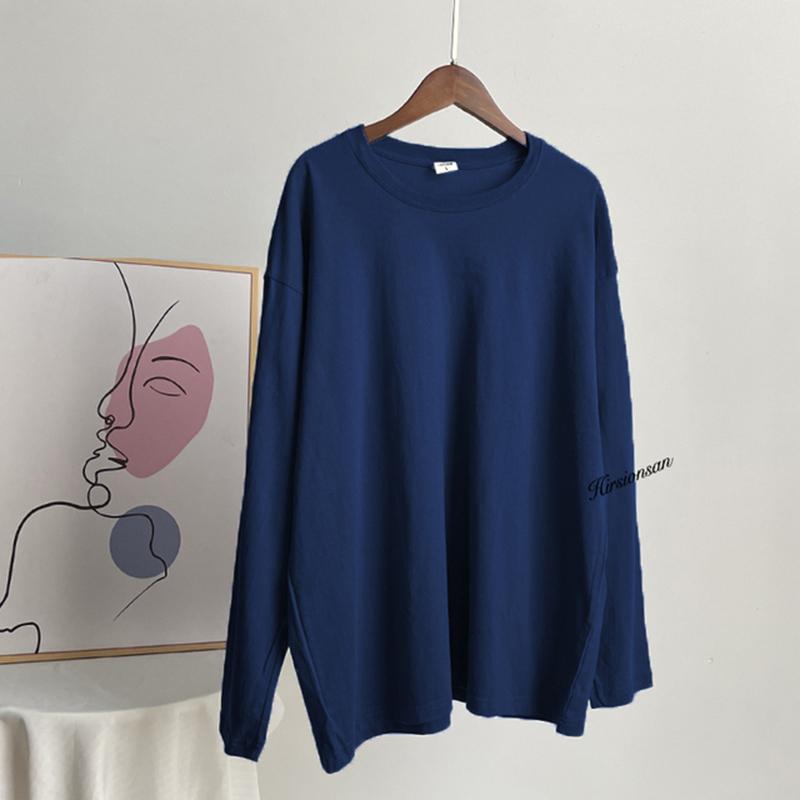 Hirsionsan Basic O-neck 100% Cotton T Shirt Women Loose Oversized Pullover Chic Cusual Tees Female Tops Girl Clothing 16 Colors