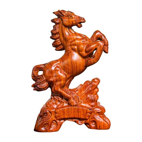 Yousheng Holzschnitzerei Pferdefigur Simulation Pferd Harzstatue Sammlerstück Tierskulptur Ornament Fengshui Dekoration Geschenk für Pferdeliebhaber