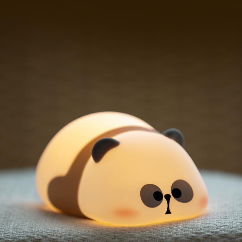 Cute Silicone LED Night Light 3 Level Brightness Rechargeable Nursery Sleeping Lamp Cordless Nightlights For Kids Room Decor