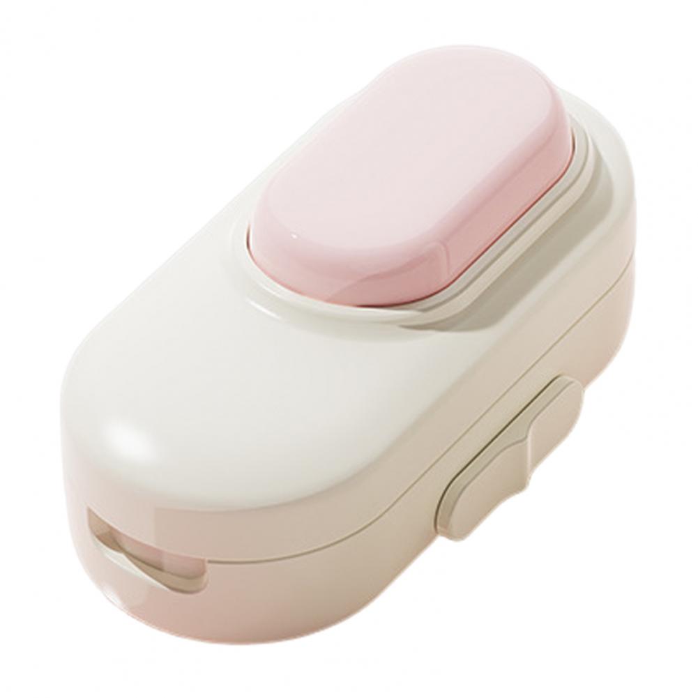 2-in-1 Tragbarer Tablettenteiler – Einstellbarer 1/2 & 1/4 Tablettenteiler mit scharfer Klinge für kleine Tabletten, Reise- & Heimgebrauch